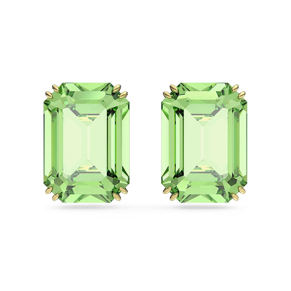 SWAROVSKI MILLENIA 緑色ピアス Millenia ドロップピアス, スクエア・カット, グリーン
